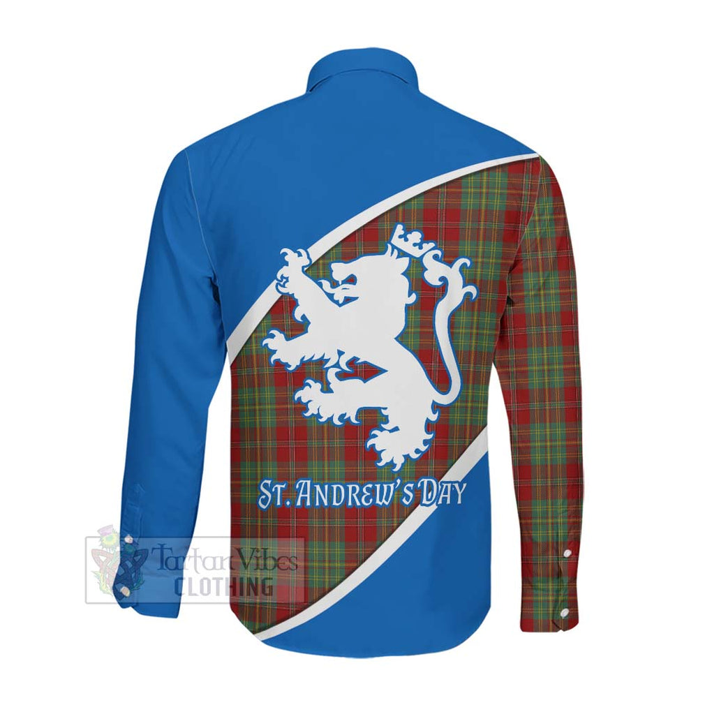 Leask Family Crest Tartan Long Sleeve Button Shirt Celebrate Saint Andrew's Day in Style Men's Shirt - Tartan Vibes Clothing