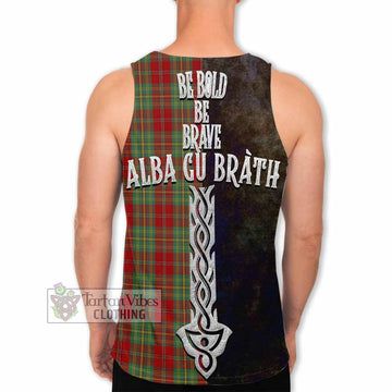 Leask Tartan Family Crest Men's Tank Top Alba Gu Brath Be Brave Lion Ancient Style - Tartan Vibes Clothing