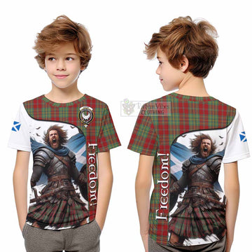 Leask Crest Tartan Kid T-Shirt Inspired by the Freedom of Scottish Warrior