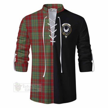 Leask Tartan Ghillie Kilt Shirt with Family Crest and Half Of Me Style