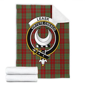 Leask Tartan Blanket with Family Crest