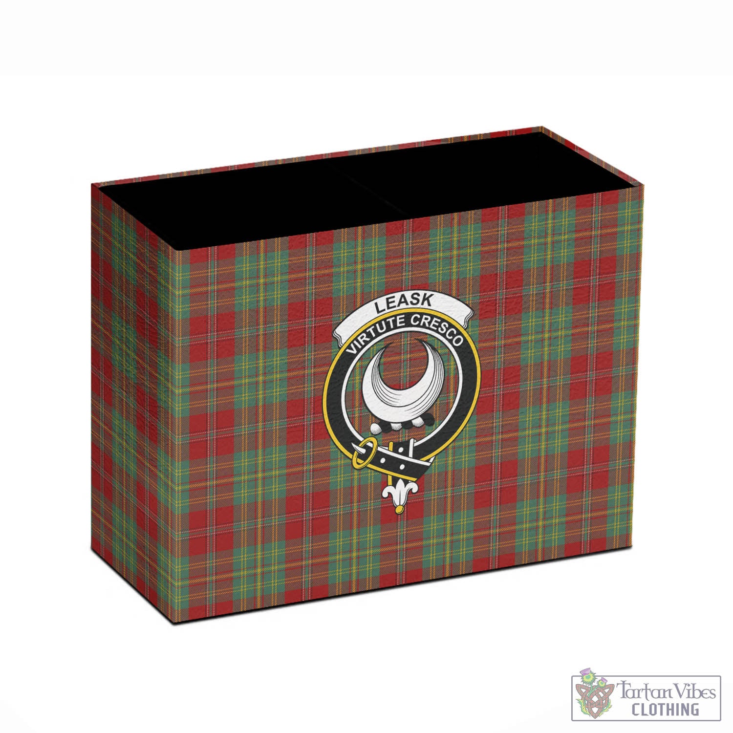 Tartan Vibes Clothing Leask Tartan Pen Holder with Family Crest