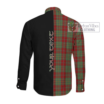 Leask Tartan Long Sleeve Button Shirt with Family Crest and Half Of Me Style