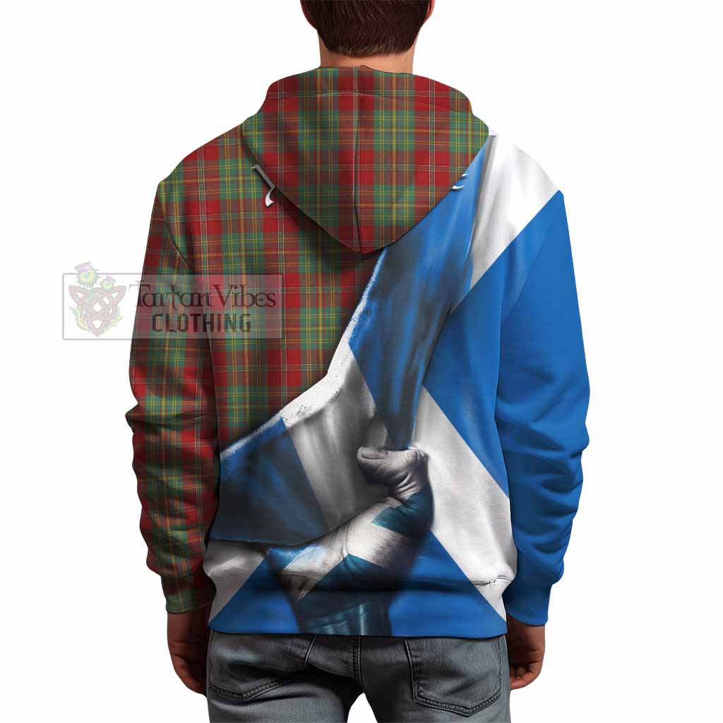 Tartan Vibes Clothing Leask Tartan Hoodie with Family Crest Scotland Patriotic Style