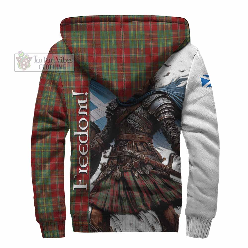 Tartan Vibes Clothing Leask Crest Tartan Sherpa Hoodie Inspired by the Freedom of Scottish Warrior