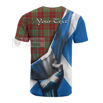 Leask Tartan Cotton T-shirt with Family Crest Scotland Patriotic Style