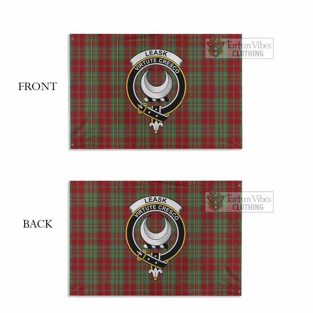 Leask Tartan House Flag with Family Crest - Tartan Vibes Clothing