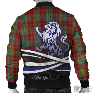 Leask Tartan Bomber Jacket with Alba Gu Brath Regal Lion Emblem