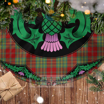 Leask Tartan Christmas Tree Skirt Scottish Thistle Style