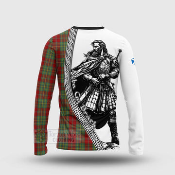 Leask Tartan Clan Crest Long Sleeve T-Shirt with Highlander Warrior Celtic Style