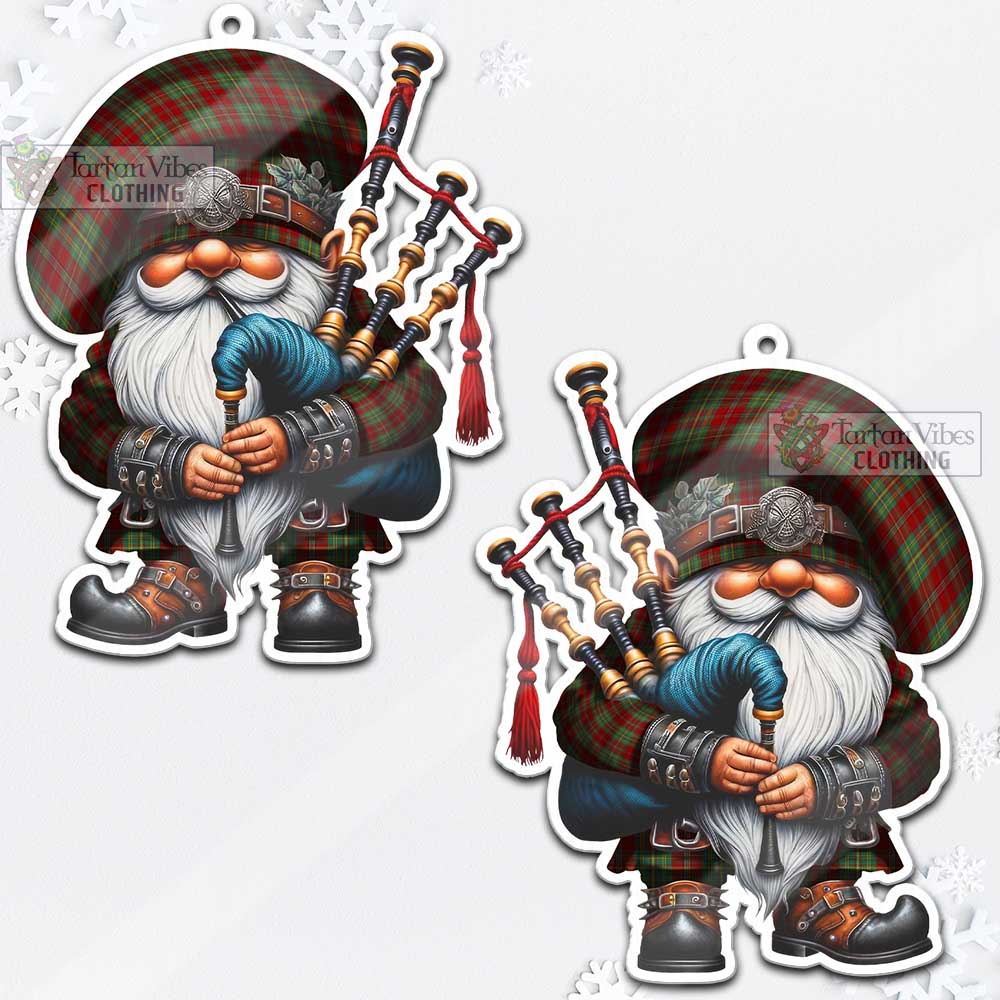 Tartan Vibes Clothing Leask Tartan Badpiper Gnome Christmas Ornament