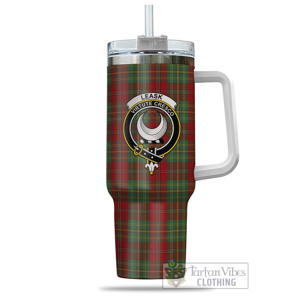 Tartan Vibes Clothing Leask Tartan and Family Crest Tumbler with Handle