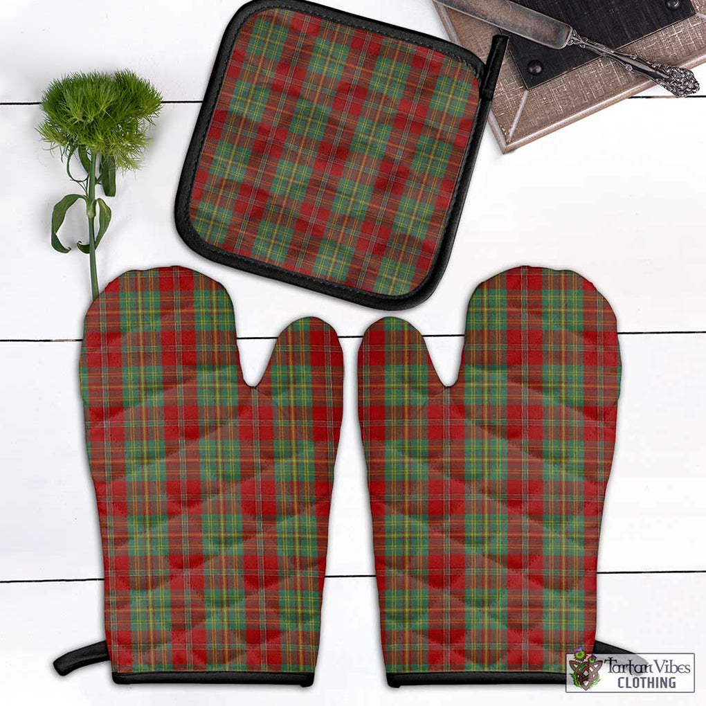 Leask Tartan Combo Oven Mitt & Pot-Holder Black - Tartan Vibes Clothing