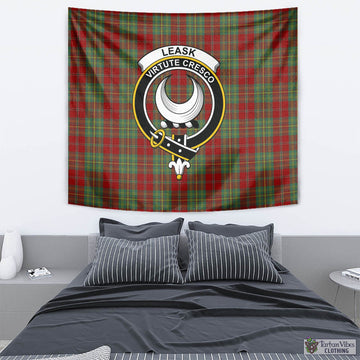 Leask Tartan Tapestry Wall Hanging and Home Decor for Room with Family Crest