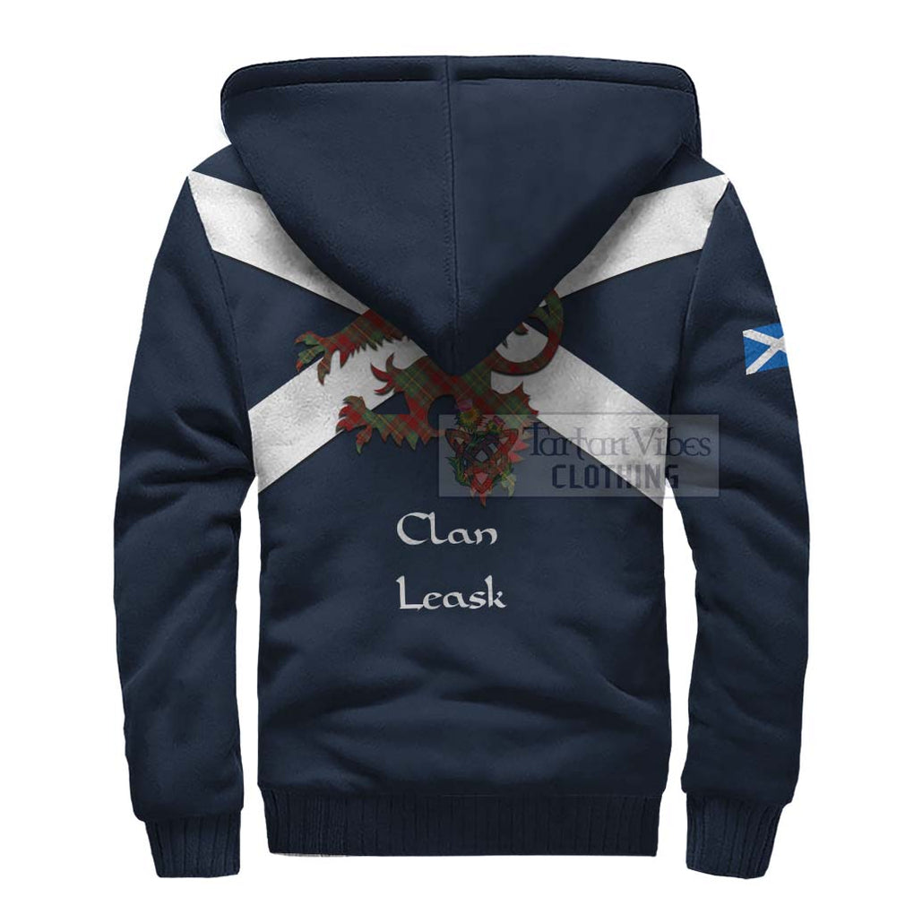 Tartan Vibes Clothing Leask Tartan Lion Rampant Sherpa Hoodie – Proudly Display Your Heritage with Alba Gu Brath and Clan Name