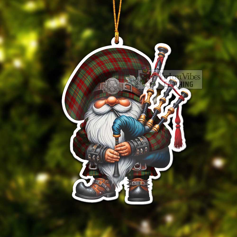 Tartan Vibes Clothing Leask Tartan Badpiper Gnome Christmas Ornament