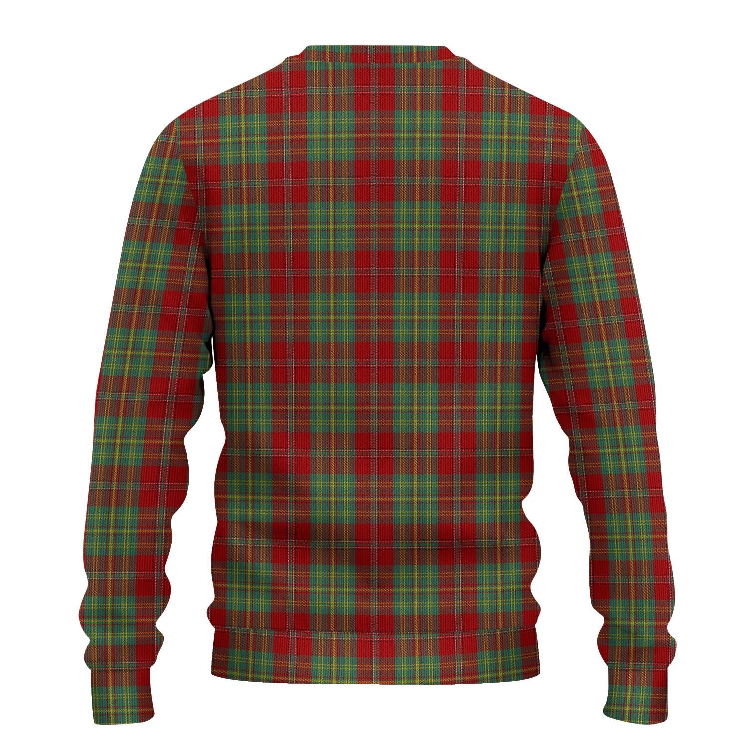 Leask Tartan Knitted Sweater with Family Crest - Tartanvibesclothing