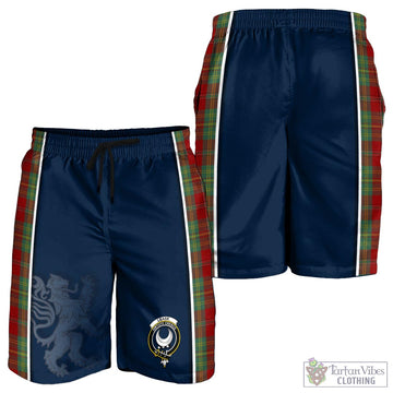 Leask Tartan Men's Shorts with Family Crest and Lion Rampant Vibes Sport Style