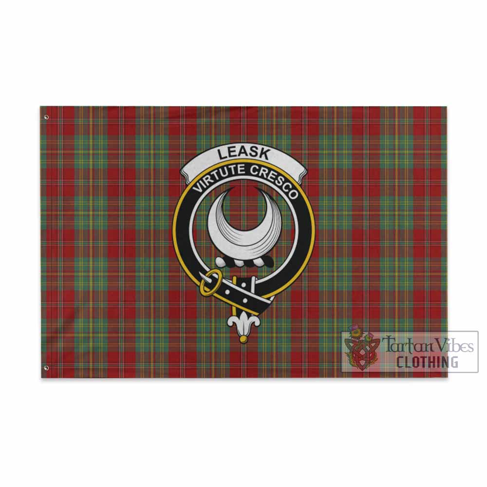 Leask Tartan House Flag with Family Crest - Tartan Vibes Clothing