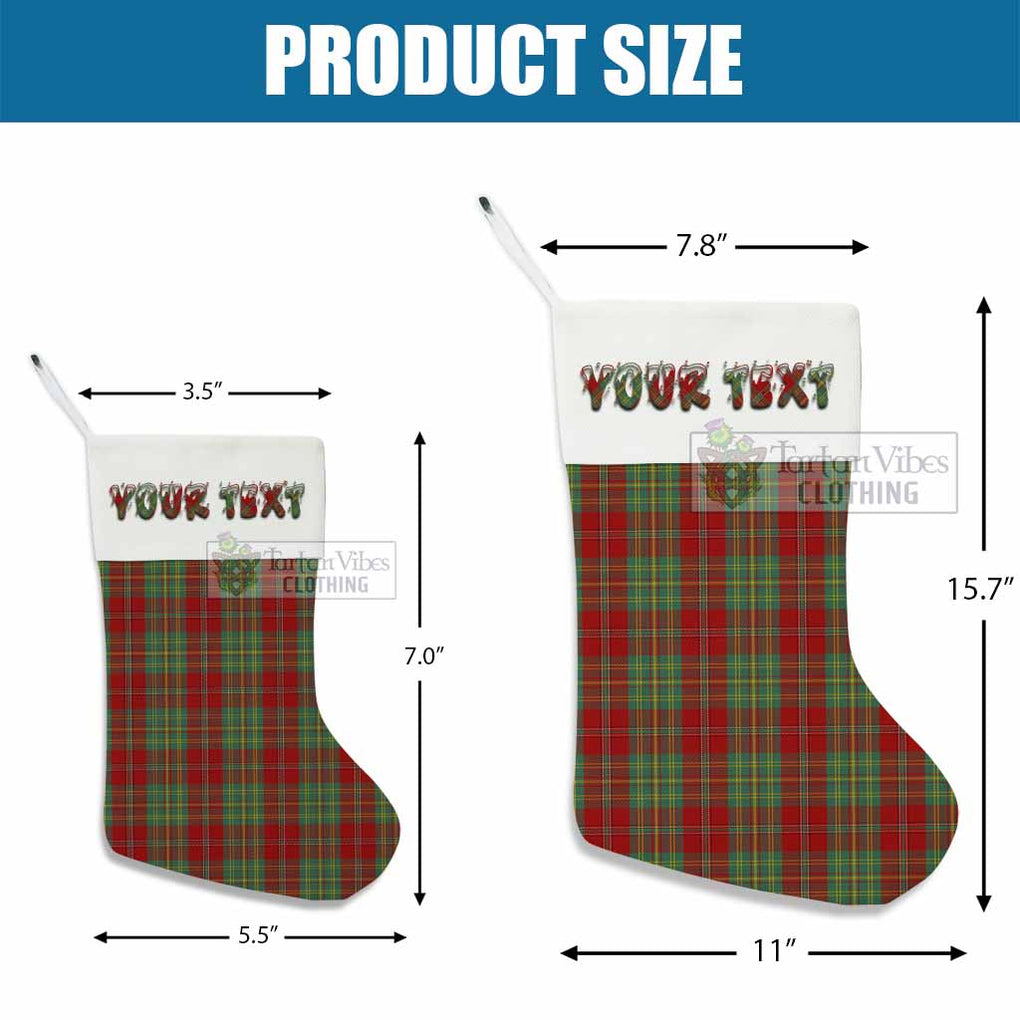 Tartan Vibes Clothing Leask Tartan Christmas Stocking with Personalized Text