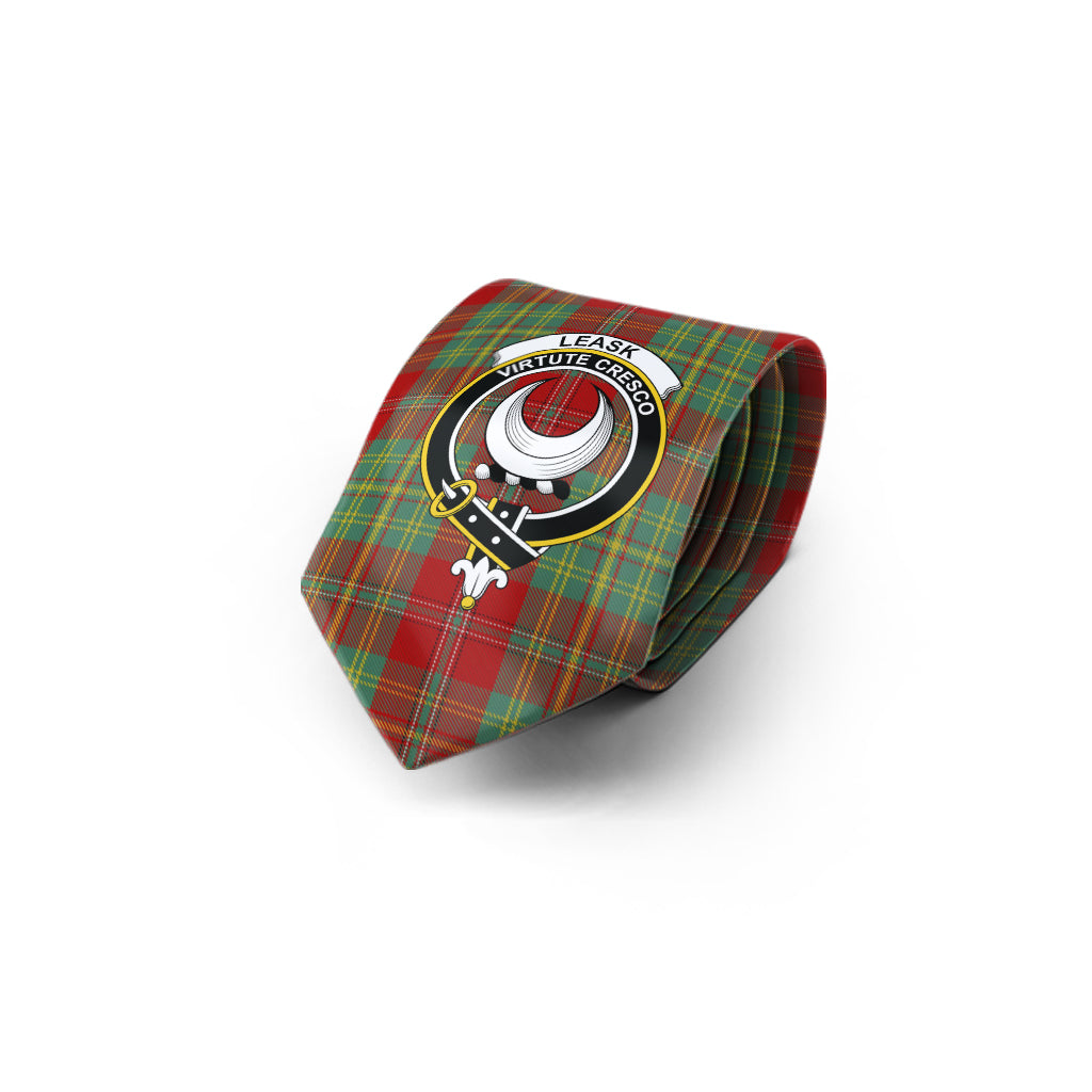 Leask Tartan Classic Necktie with Family Crest - Tartan Vibes Clothing