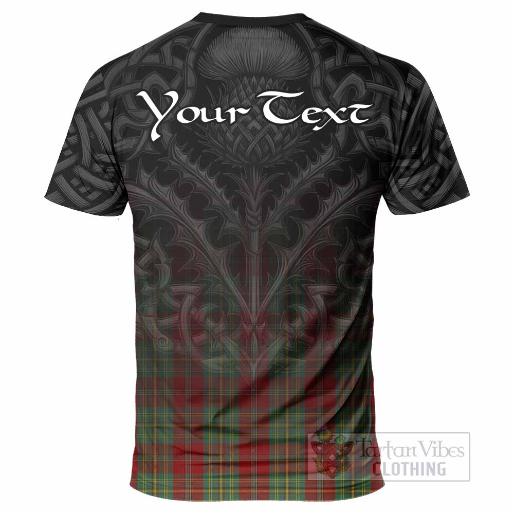 Tartan Vibes Clothing Leask Tartan T-Shirt with Family Crest Celtic Thistle Vibes