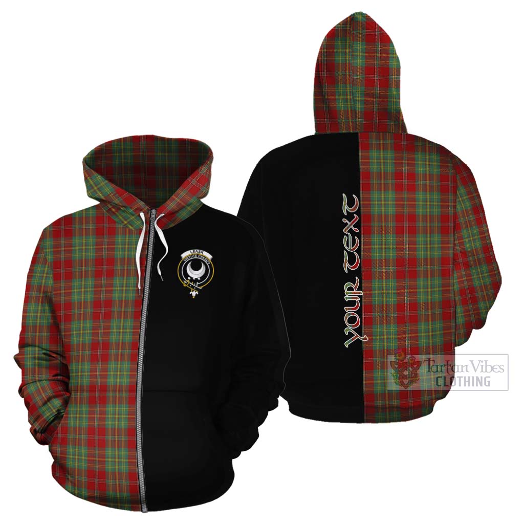 Tartan Vibes Clothing Leask Tartan Cotton Hoodie with Family Crest and Half Of Me Style