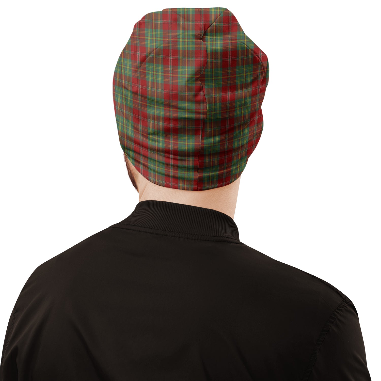 Leask Tartan Beanies Hat with Family Crest - Tartan Vibes Clothing