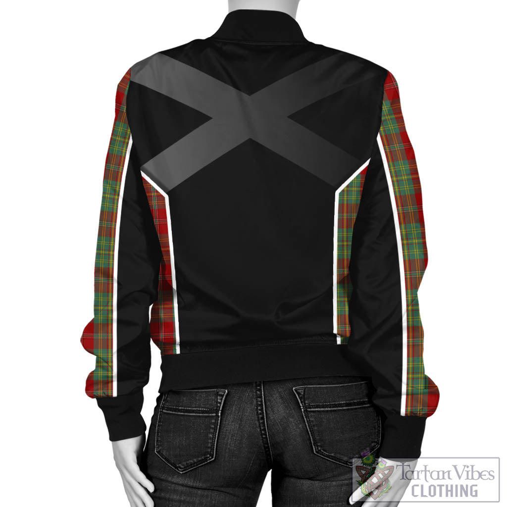 Tartan Vibes Clothing Leask Tartan Bomber Jacket with Family Crest and Scottish Thistle Vibes Sport Style