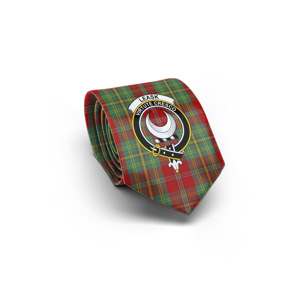 Leask Tartan Classic Necktie with Family Crest - Tartan Vibes Clothing