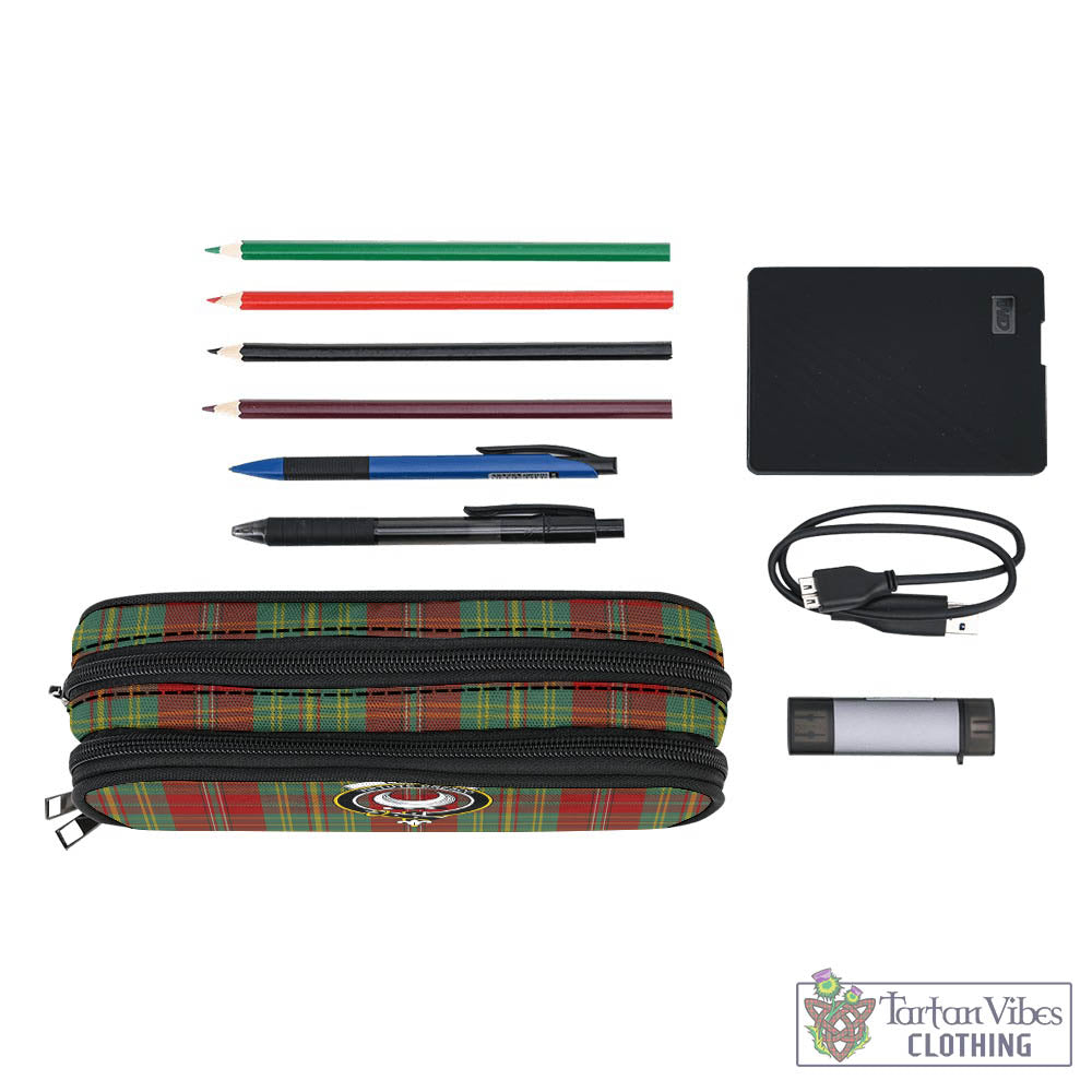 Tartan Vibes Clothing Leask Tartan Pen and Pencil Case with Family Crest