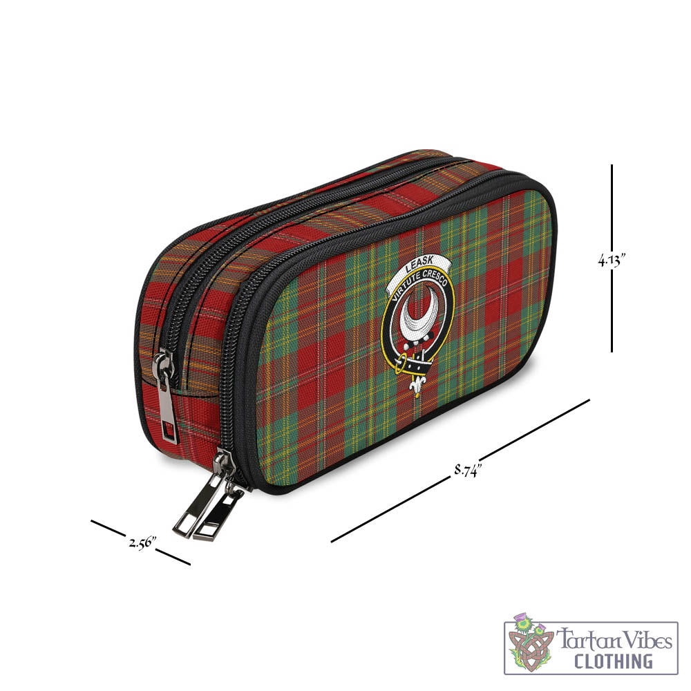 Tartan Vibes Clothing Leask Tartan Pen and Pencil Case with Family Crest