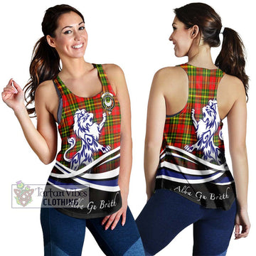 Leask Modern Tartan Women's Racerback Tanks with Alba Gu Brath Regal Lion Emblem