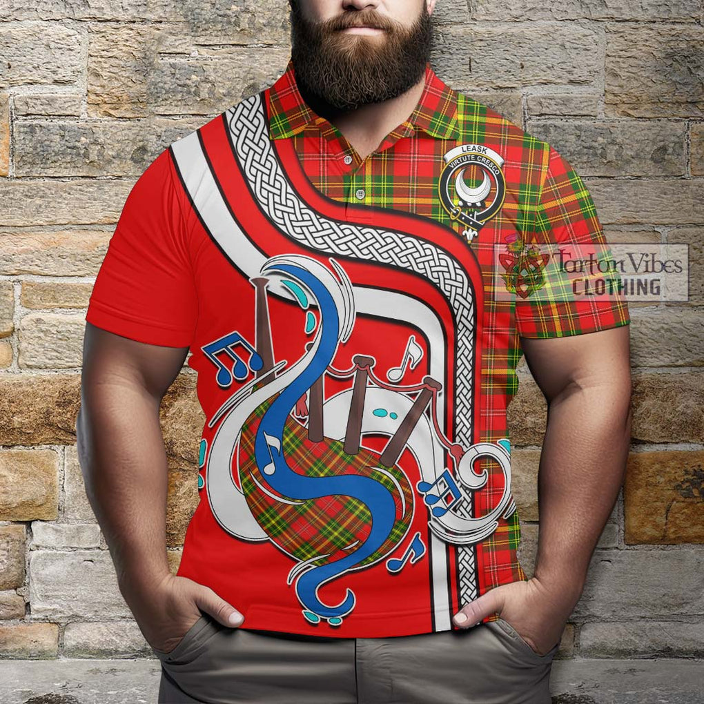 Tartan Vibes Clothing Leask Modern Tartan Polo Shirt with Epic Bagpipe Style