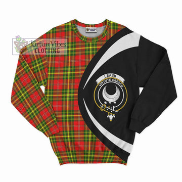 Leask Modern Tartan Sweatshirt with Family Crest Circle Style