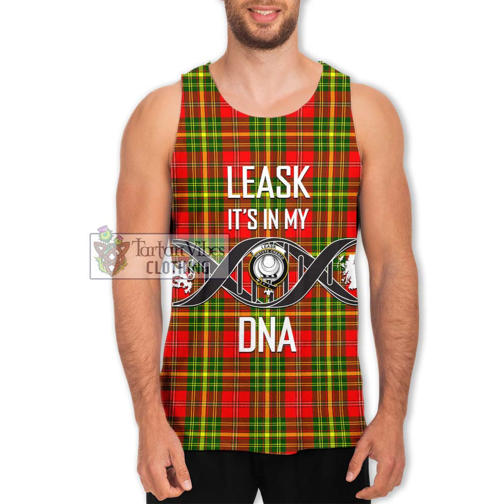 Leask Modern Tartan Men's Tank Top with Family Crest DNA In Me Style Men - Tartanvibesclothing Shop