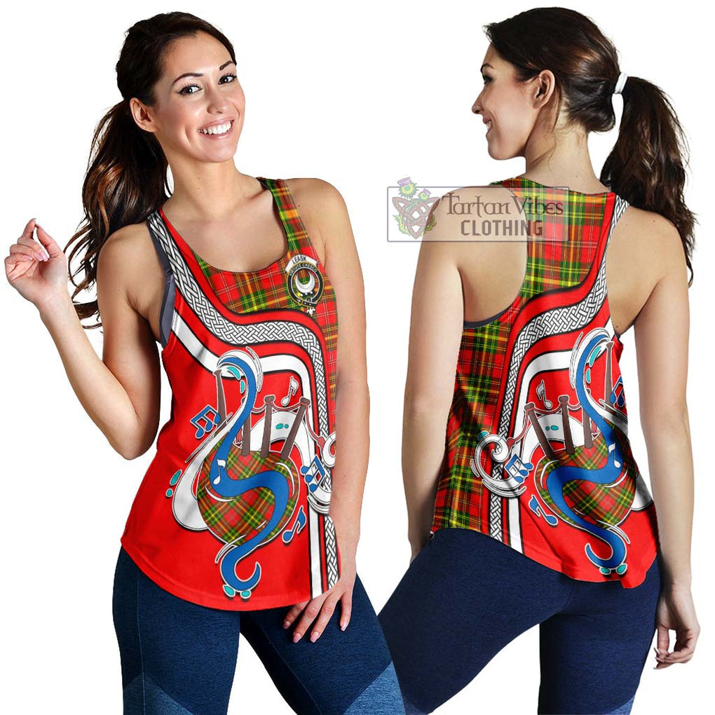 Leask Modern Tartan Women's Racerback Tanks with Epic Bagpipe Style 4XL - Tartanvibesclothing Shop