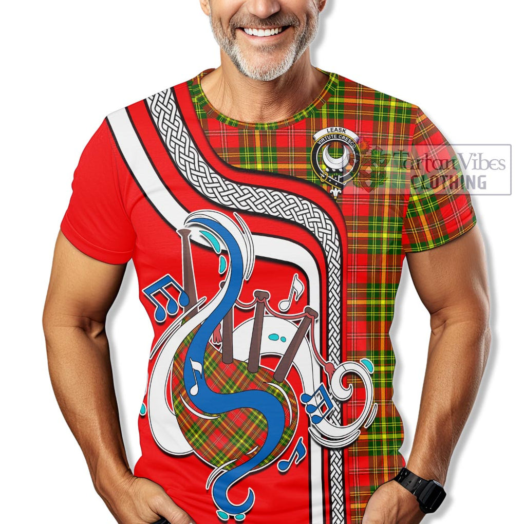 Leask Modern Tartan T-Shirt with Epic Bagpipe Style Kid's Shirt - Tartanvibesclothing Shop