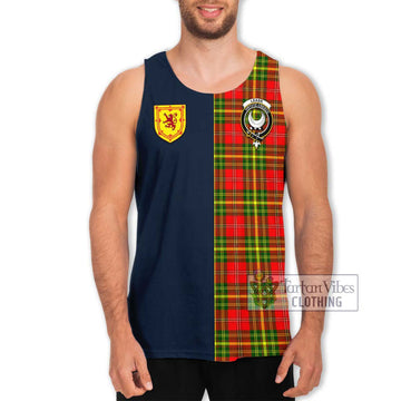 Leask Modern Tartan Men's Tank Top Alba with Scottish Lion Royal Arm Half Style