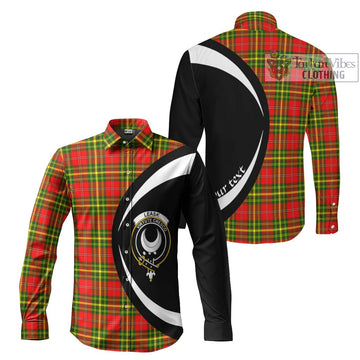 Leask Modern Tartan Long Sleeve Button Up with Family Crest Circle Style