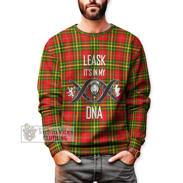 Leask Modern Tartan Sweatshirt with Family Crest DNA In Me Style