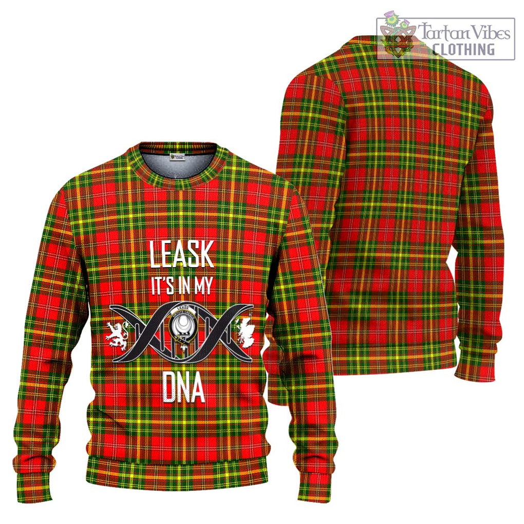 Leask Modern Tartan Knitted Sweater with Family Crest DNA In Me Style Unisex - Tartanvibesclothing Shop