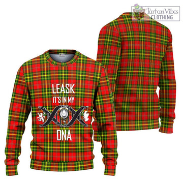 Leask Modern Tartan Ugly Sweater with Family Crest DNA In Me Style