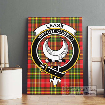 Leask Modern Tartan Canvas Print Wall Art with Family Crest