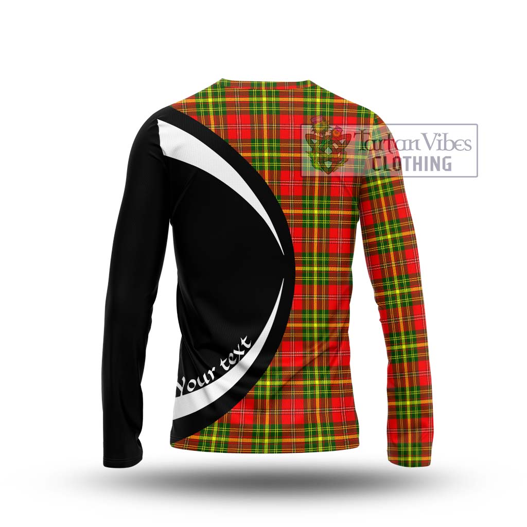 Leask Modern Tartan Long Sleeve T-Shirt with Family Crest Circle Style - Tartan Vibes Clothing