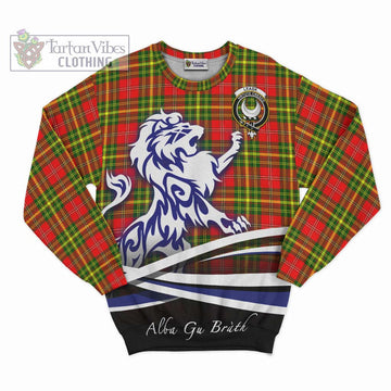 Leask Modern Tartan Sweatshirt with Alba Gu Brath Regal Lion Emblem