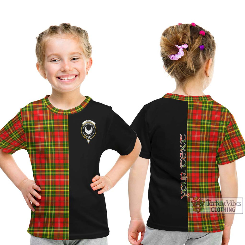 Leask Modern Tartan Kid T-Shirt with Family Crest and Half Of Me Style - Tartanvibesclothing Shop