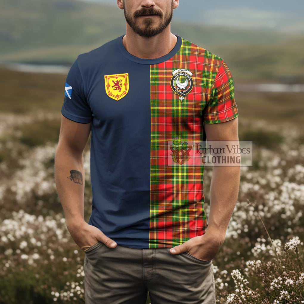 Tartan Vibes Clothing Leask Modern Tartan T-Shirt Alba with Scottish Lion Royal Arm Half Style