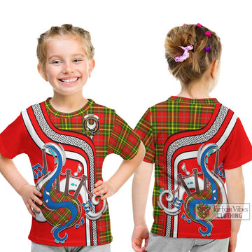 Leask Modern Tartan Kid T-Shirt with Epic Bagpipe Style