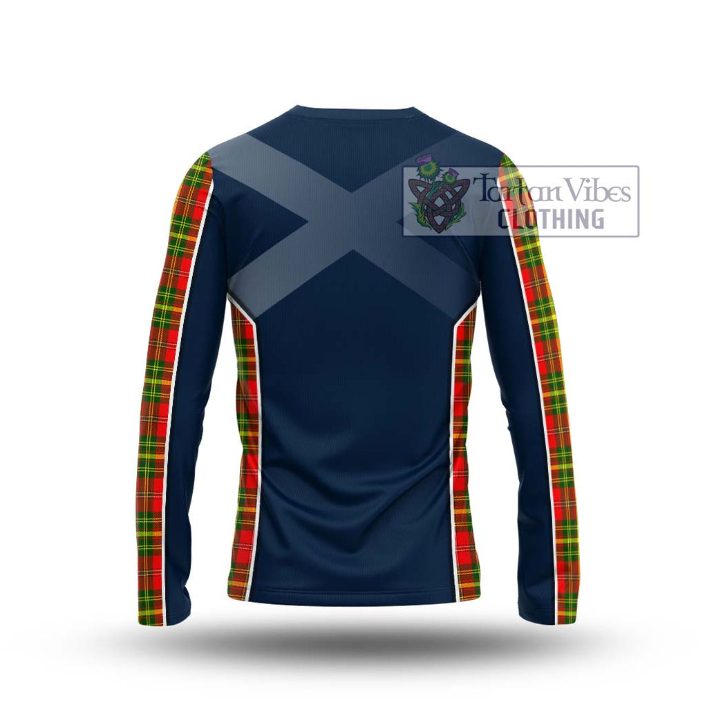 Leask Modern Tartan Long Sleeve T-Shirt with Family Crest and Lion Rampant Vibes Sport Style - Tartan Vibes Clothing